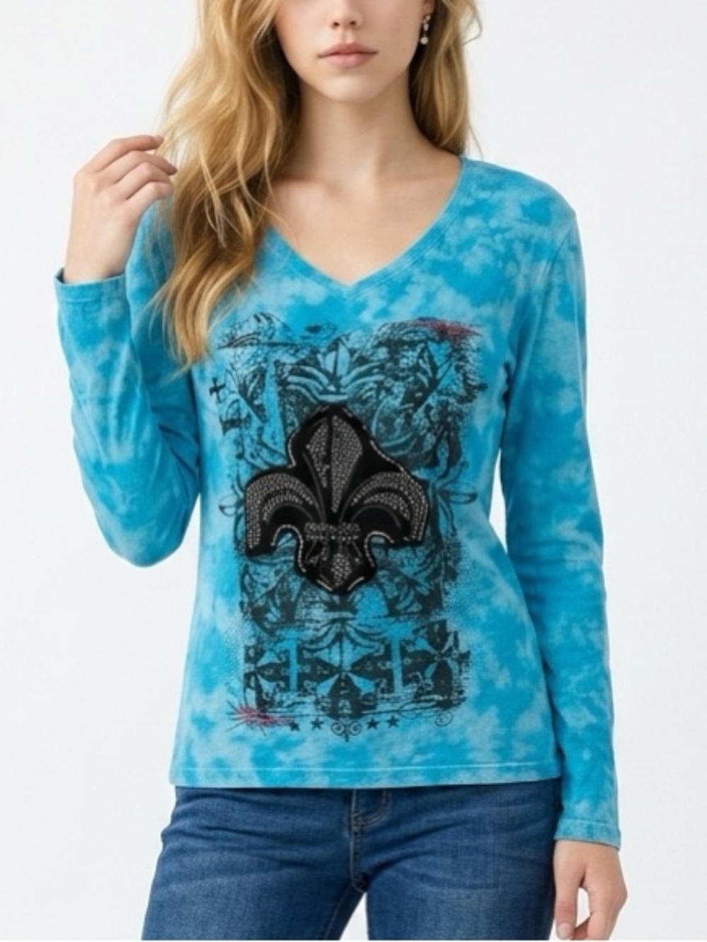 Panhandle slim blue‎ logo shirt. Long sleeve size l large see measurements
